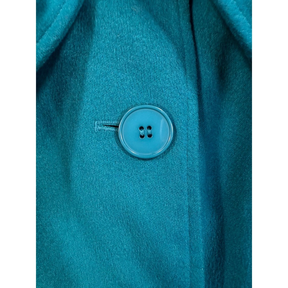 Harve Benard Portrait Collar Jacket M Teal Shawl Button Front Retro Green Fall - Picture 3 of 17